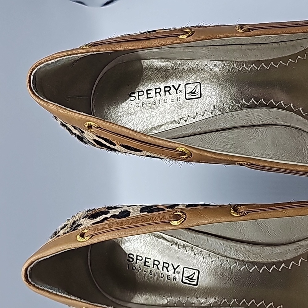 Sperry leopard print calf hair wedges size 7m womens - Picture 6 of 8